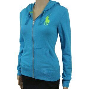 NEW Polo Ralph Lauren Big Pony Hoodie Sweatshirt!  XS  Blue With Green Player